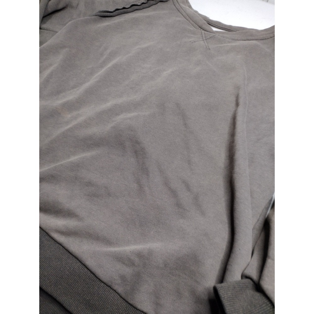 VICI Gray Lace Up Back Sweatshirt Womens Medium Long Sleeve Raw Seam - Picture 3 of 7